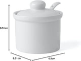 Holst Porcelana AT 216 FA1 Bidón 0,17 L Barril con Cuchara, Blanco, 8,5 x 8,5 x 6,5 cm