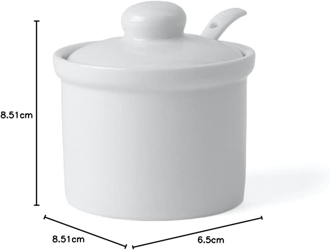 Holst Porcelana AT 216 FA1 Bidón 0,17 L Barril con Cuchara, Blanco, 8,5 x 8,5 x 6,5 cm