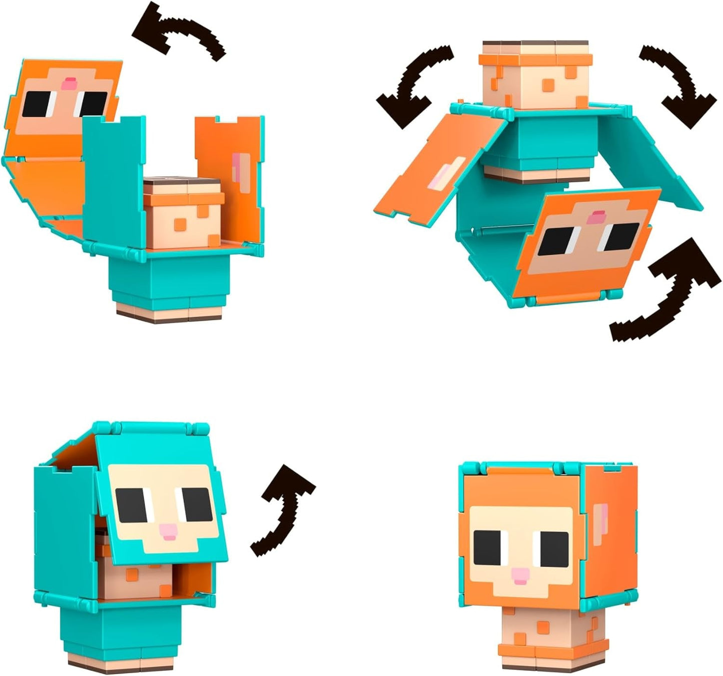 Mattel Minecraft Flippin' Figs Oveja y Pollo Paquete de 2 con Figuras de Juego 2 en 1, Cabezas Grandes y Diseño de píxeles HXK17 Figuras de acción Naty Shop