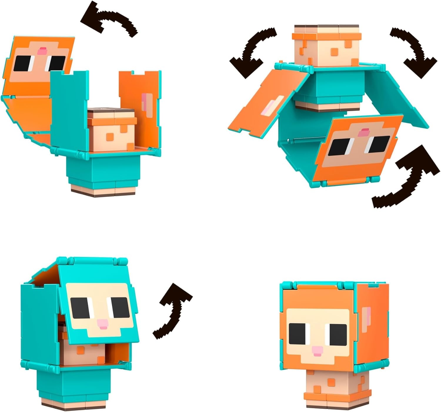 Mattel Minecraft Flippin' Figs Oveja y Pollo Paquete de 2 con Figuras de Juego 2 en 1, Cabezas Grandes y Diseño de píxeles HXK17 Figuras de acción Naty Shop