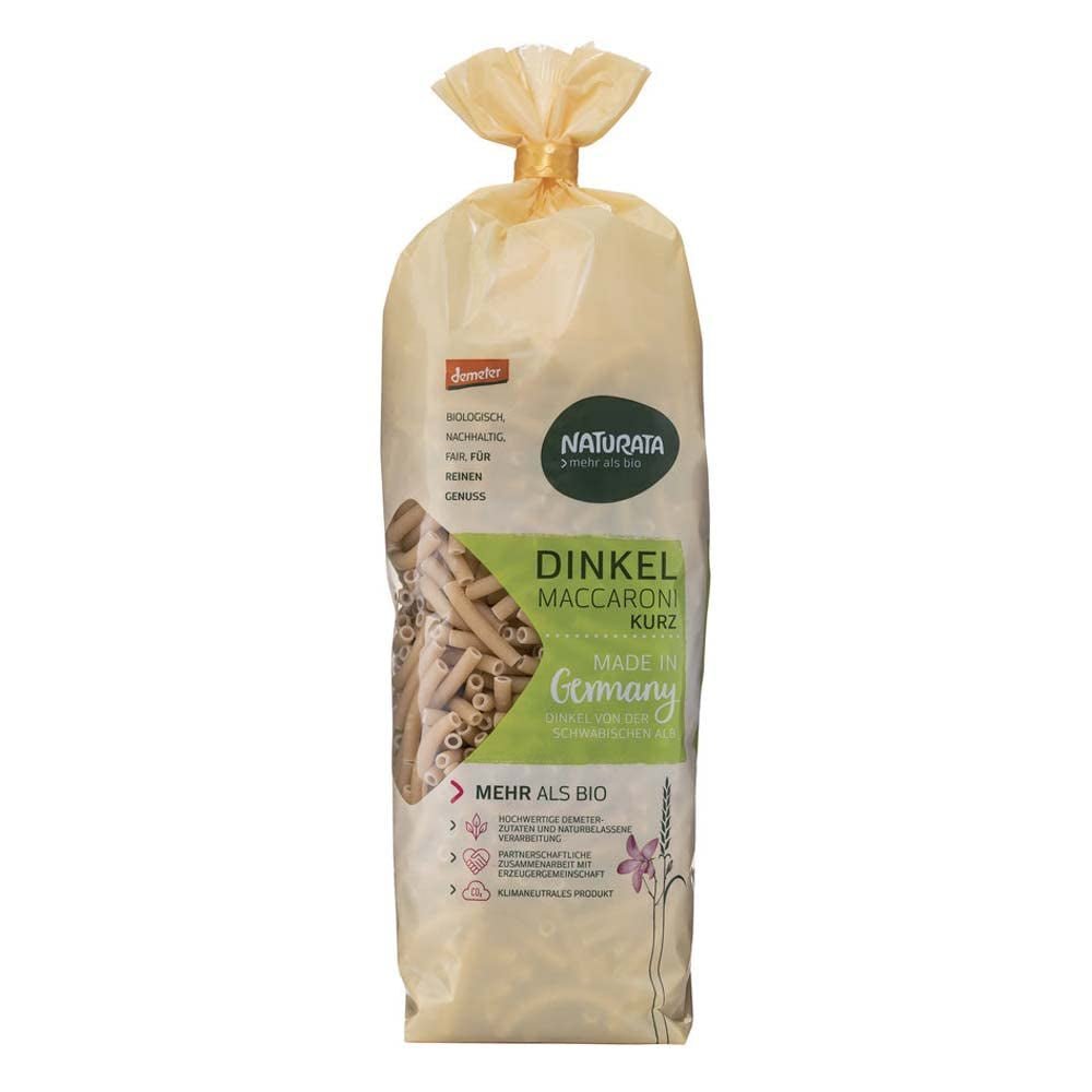 Macarrones cortos ecológicos de espelta ligera (1 x 500 g)
