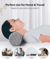 Rollo para el cuello con funda, almohada de viaje de espuma viscoelástica de 11 x 45 cm, almohada para el cuello de felpa lavable por puntos para aliviar el dolor de cuello, almohada para el cuello para el hogar, la oficina, viajes, yoga, cilindro redondo, almohadas ortopédicas cervicales Naty Shop
