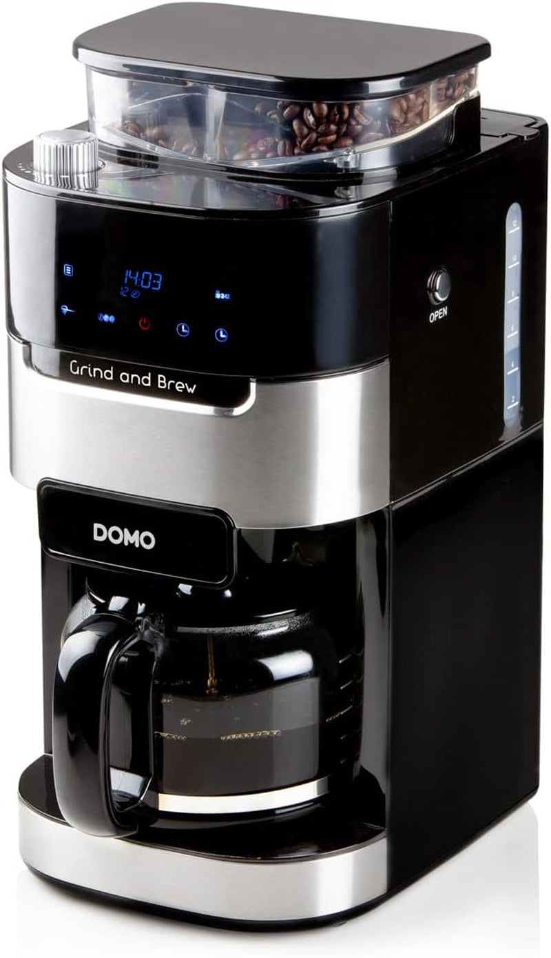 Cafetera espresso DOMO DO721K "Grind and Brew" - Función Bean-to-Cup - Pantalla LCD - Para café molido o en grano entero - 1,5 L
