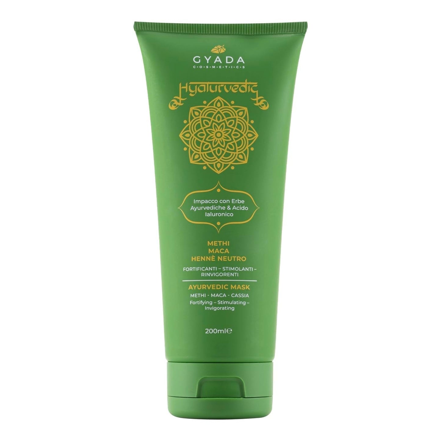 GYADA COSMETICS Compresa Ayurvédica Fortalecedora Hialurvédica, Tratamiento Profesional para Cabello Fino y Débil, Anti-Frizz con Methi, Maca, Henna Neutra, 200ml Naty Shop Mascarilla Capilar Default Title