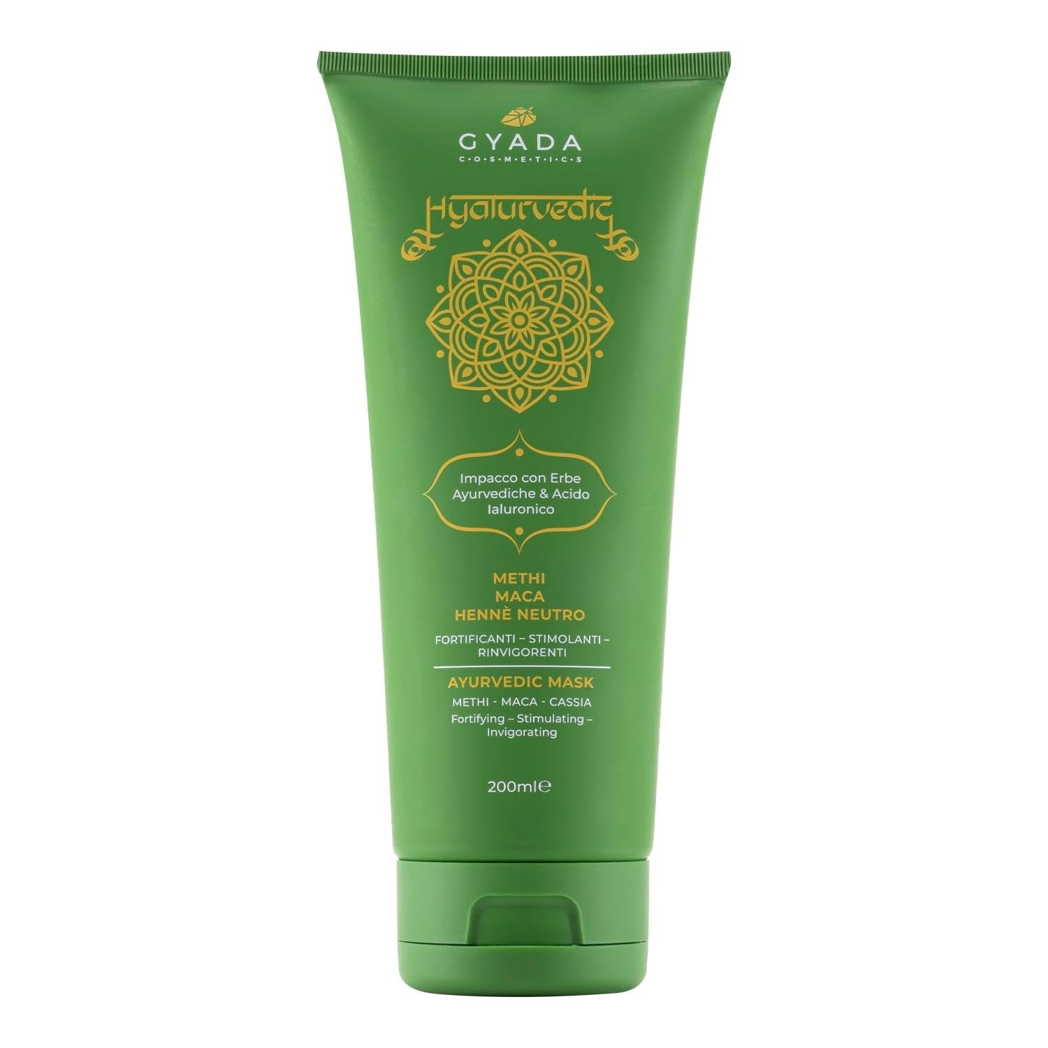 GYADA COSMETICS Compresa Ayurvédica Fortalecedora Hialurvédica, Tratamiento Profesional para Cabello Fino y Débil, Anti-Frizz con Methi, Maca, Henna Neutra, 200ml Naty Shop Mascarilla Capilar Default Title