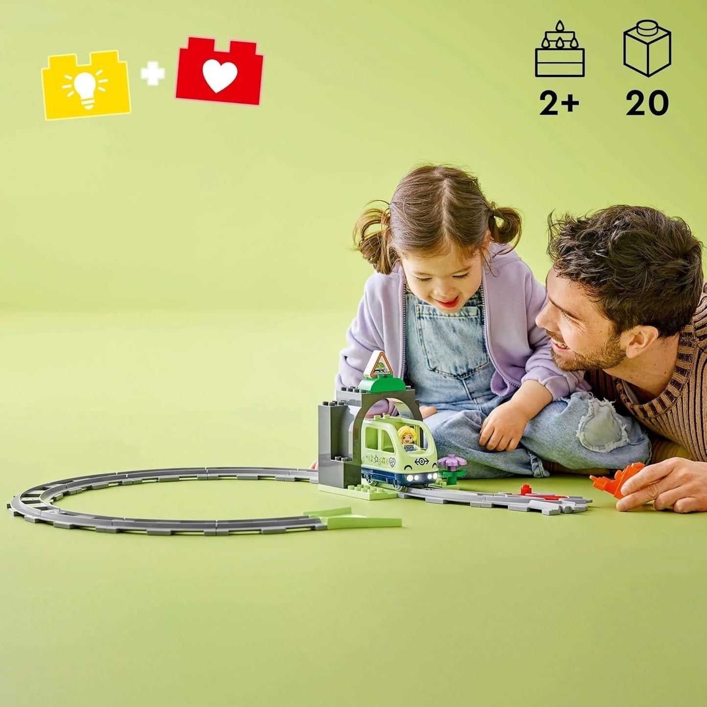 LEGO DUPLO Town Túnel y vías del ferrocarril - Set de expansión, regalo para niños pequeños, fomenta la destreza, juego para fanáticos de los vehículos de 2 años, juguete de aprendizaje creativo 10425 Juegos de construcción Besuche den LEGO-Store