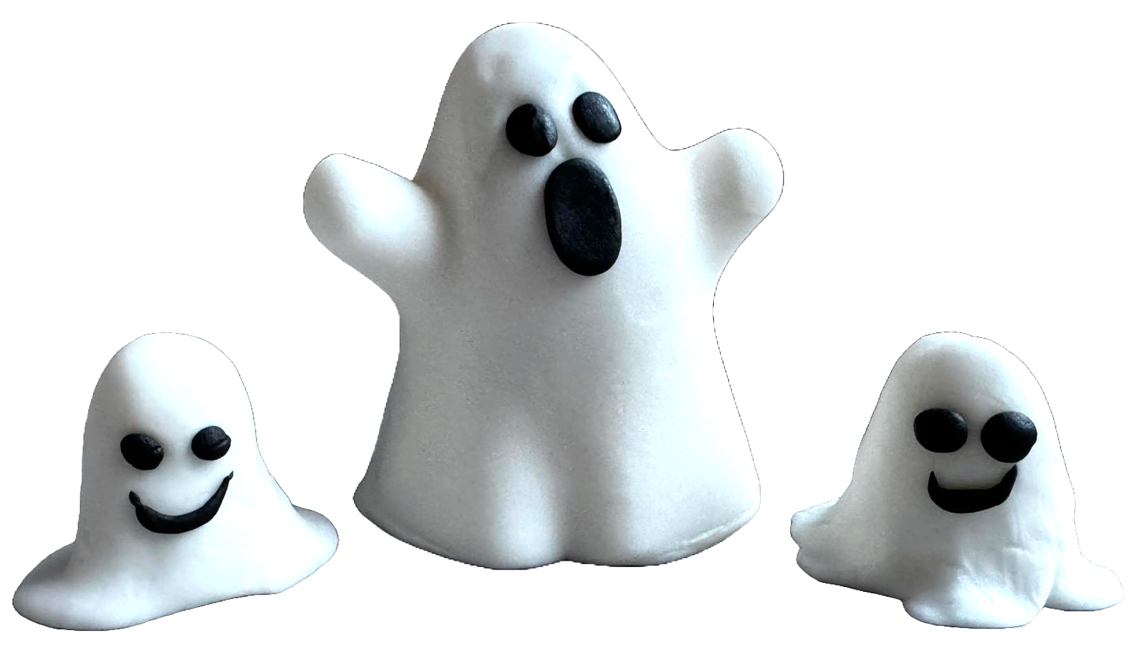 Set de 3 decoraciones comestibles de pasta de azúcar, Halloween, Decoraciones de pasta de azúcar de la familia fantasma Naty Shop