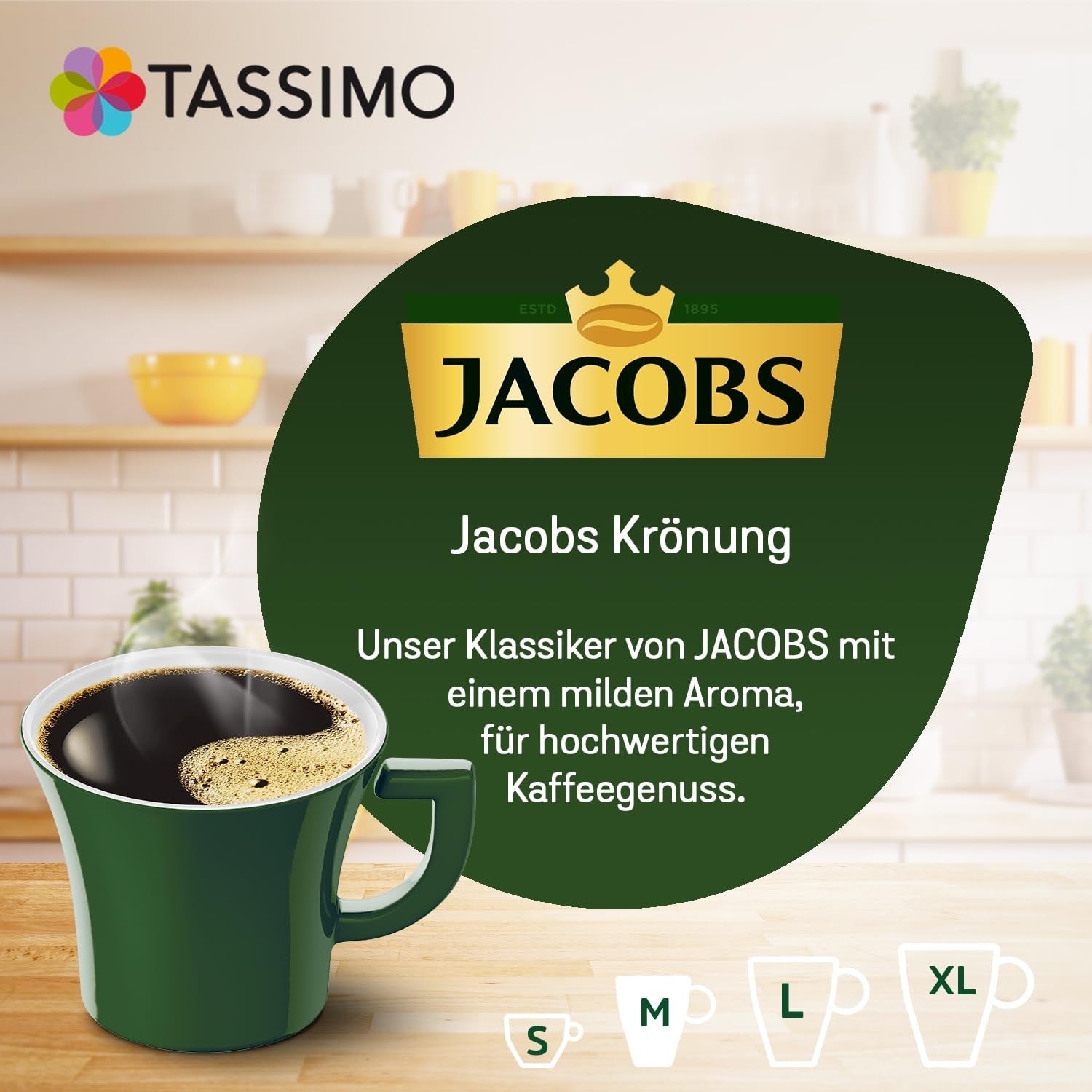 Tassimo Kapseln Jacobs Krönung, 5 x 16 almohadillas, 80 cápsulas de café