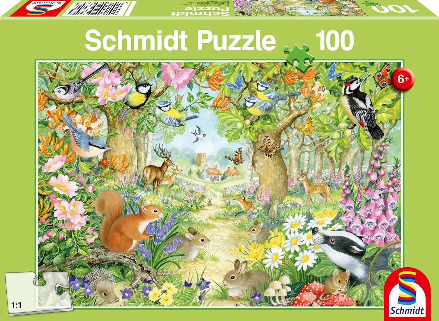 Schmidt Spiele 56370 Rompecabezas de Animales del Bosque para niños Rompecabezas de 100 Piezas Naty Shop Título predeterminado