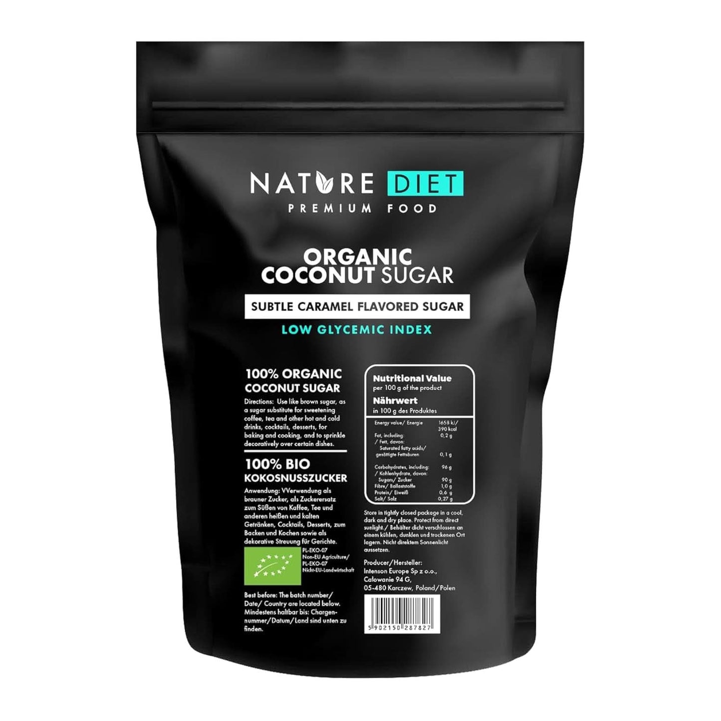 Azúcar de coco ecológico sabor caramelo, 1,5 Kg Edulcorantes Naty Shop