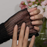 Uñas Postizas De Punta Francesa Corta - 30 Piezas De Uñas Negras Para Pegar En Uñas Cuadradas Cortas, Uñas Postizas De Punta Francesa Con Pegamento, Juego De Uñas Artificiales Cuadradas Para Mujeres