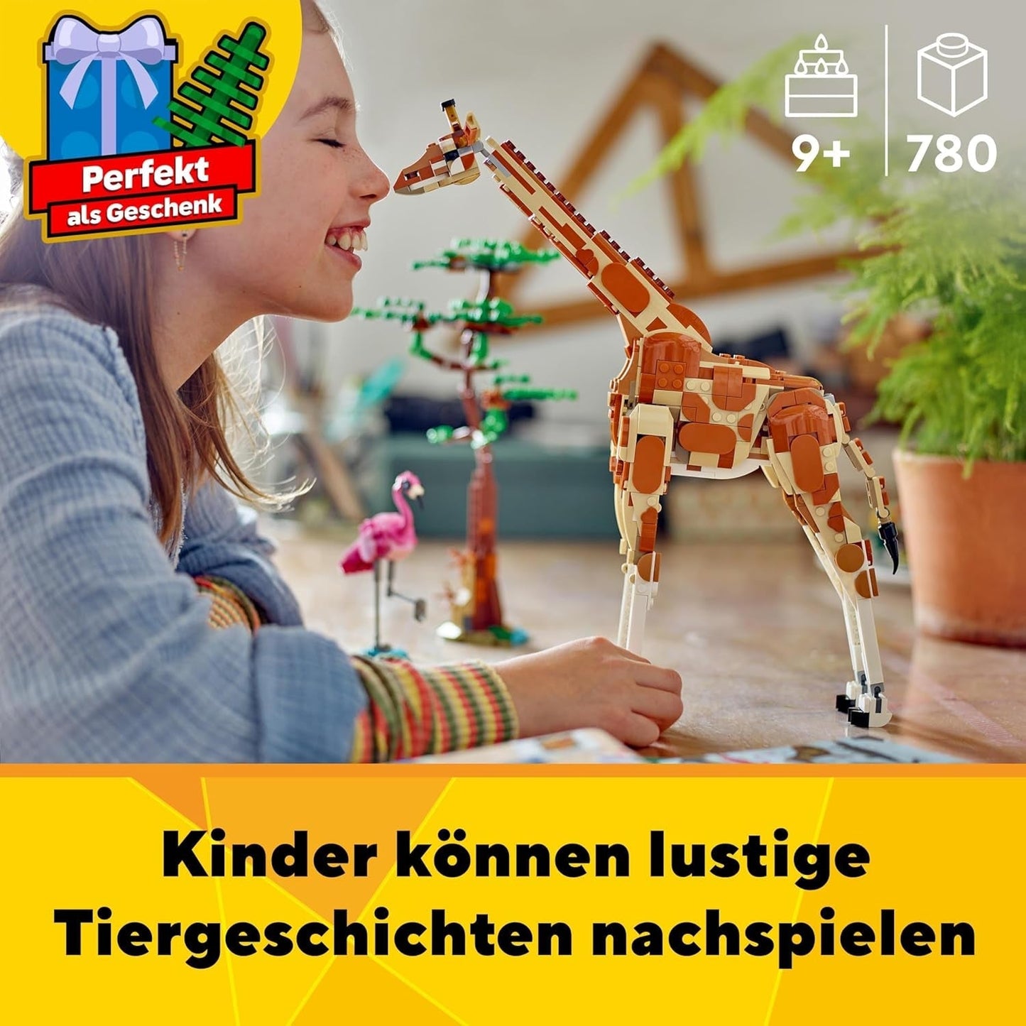 LEGO Creator 3In1 Animal Safari, set creativo con figuras de animales, 3 opciones de construcción: Jirafa de juguete, gacela y león, animales de juguete para niñas y niños, regalo natural para niños a partir de 9 años 31150 Juegos de construcción Beuche den LEGO-Store