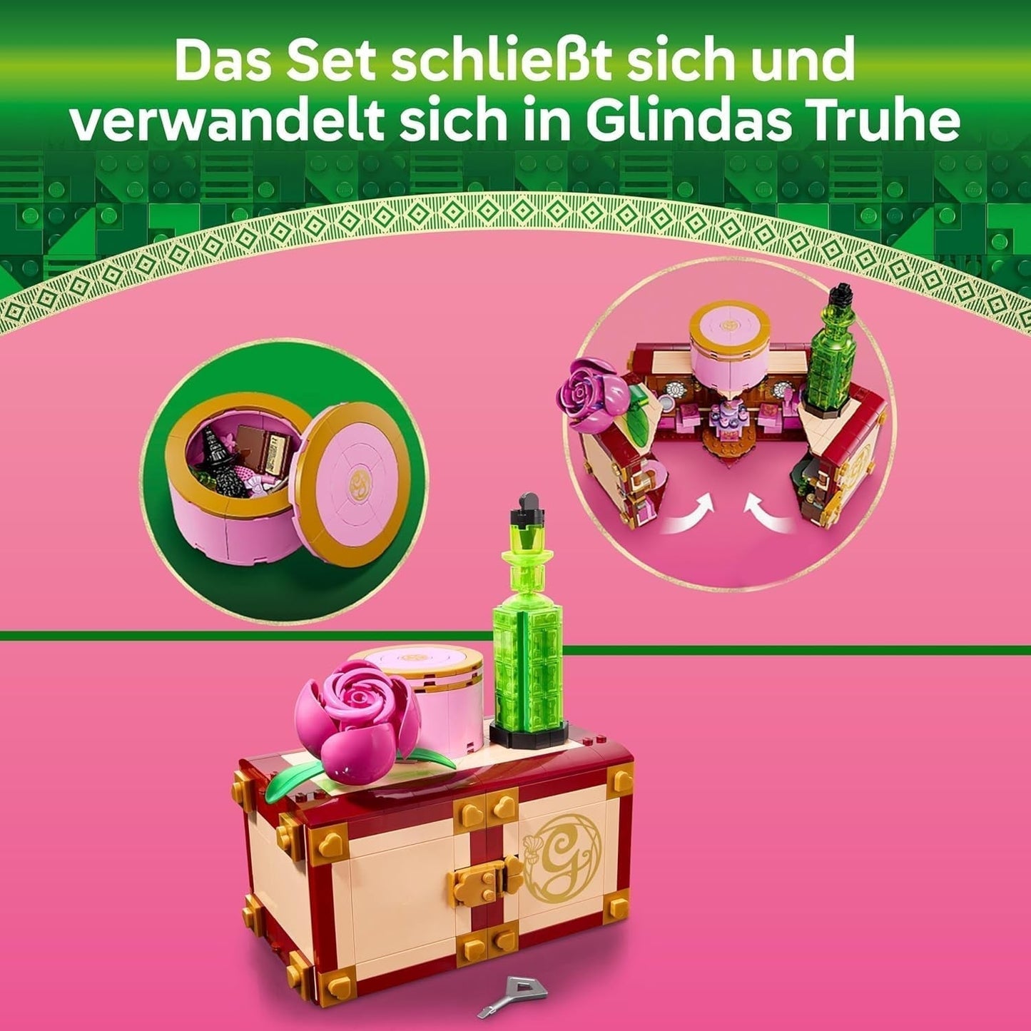 LEGO Dormitorio de Wicked Glinda y Elphaba - Casa de muñecas con 2 minimuñecas de las Brujas de Oz, accesorios geniales que incluyen flores y trajes - Juguete creativo para niñas mayores de 8 años y fans - 75683 Juegos de construcción Besuche den LEGO-Store