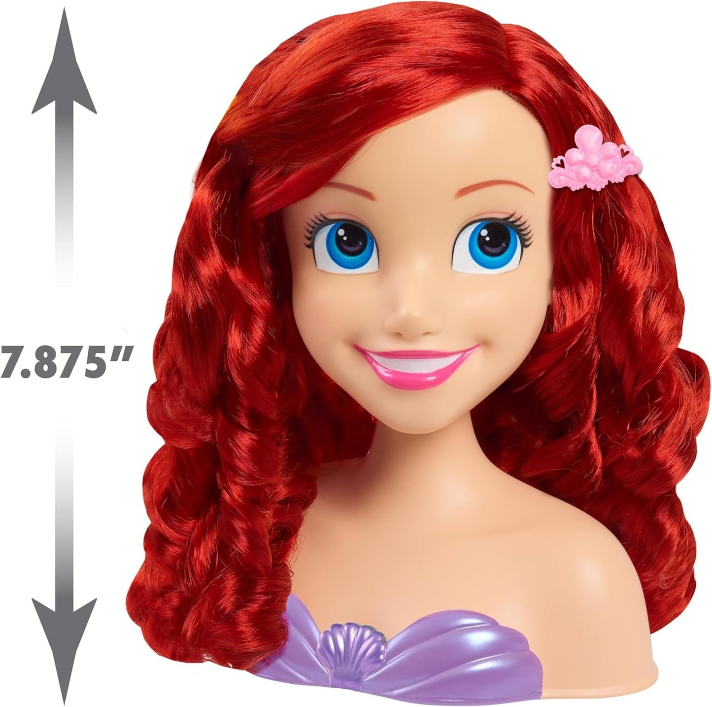 Ariel Just Play Disney Princess Hair Head 20cm con Accesorios Juego de 7 Piezas Juguete de Pelo Rojo para niños de 3 años en adelante