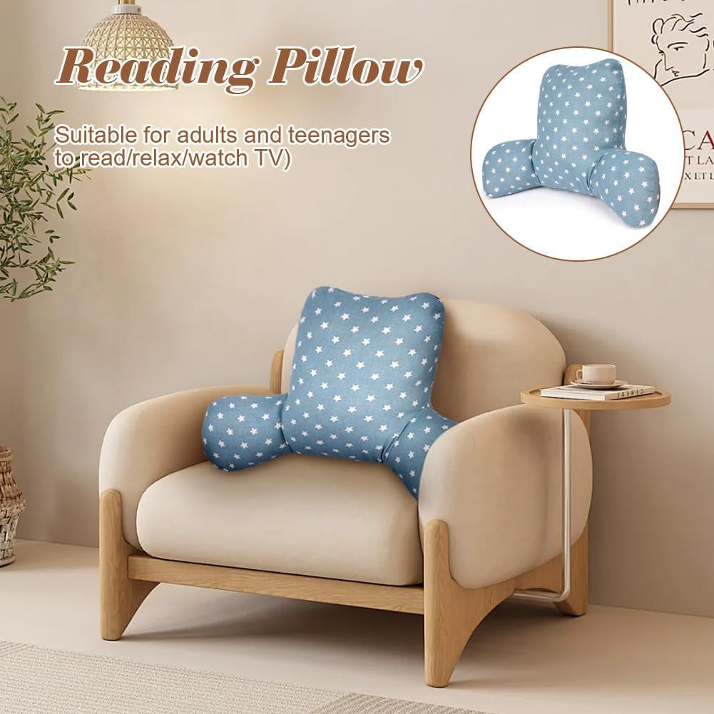 Almohada de lectura, almohada trasera con reposabrazos, respaldo en cama o sofá, almohada de reposo en cama para leer, trabajar y jugar