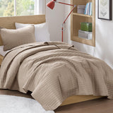 Comfort Spaces Kienna Juego de edredón de lujo con doble puntada, manta de verano, ropa de cama ligera y suave para todo el año, funda de almohada a juego, manta blanca tamaño king (264,2 x 228,6 cm) Naty Shop Taupe Twin/Twin Xl (66 "X 90") Edredones y edredones