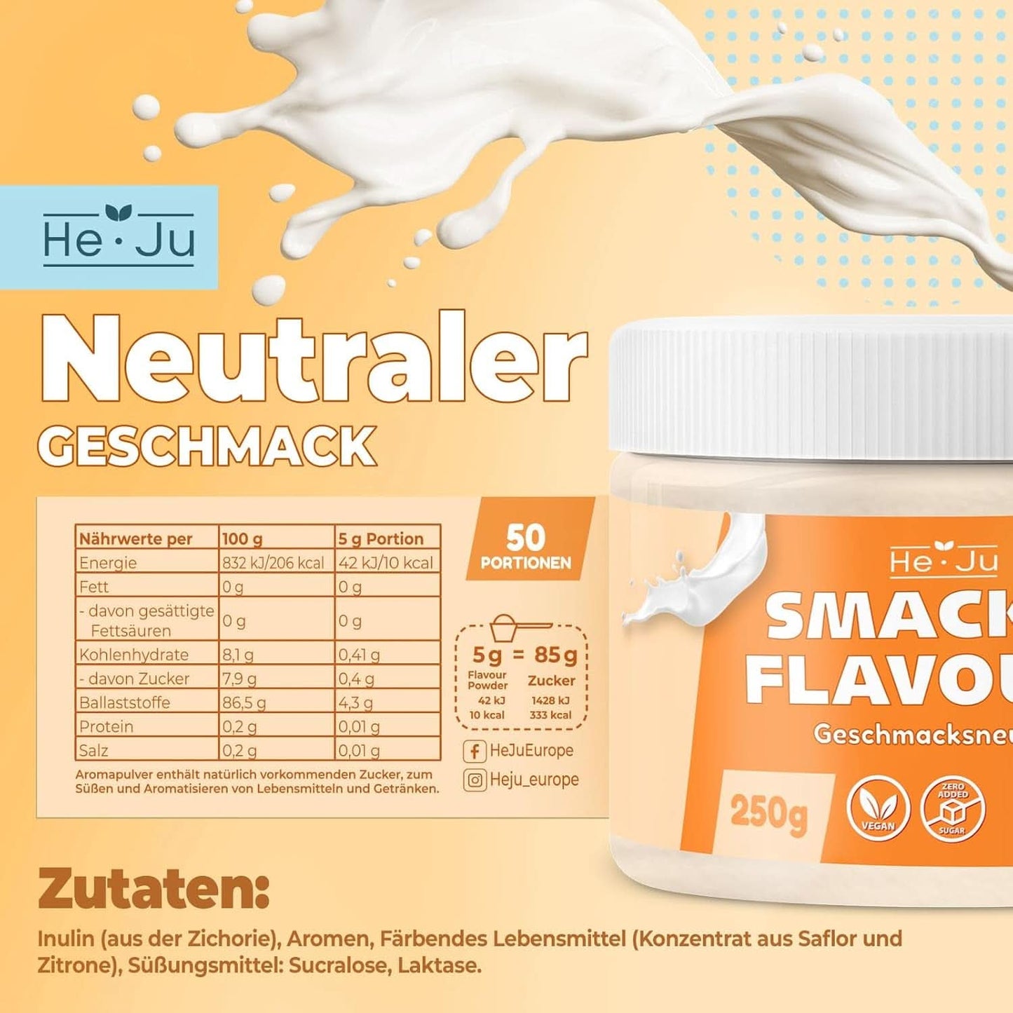 He-Ju, Polvo con sabor neutro, 250 gramos Tienda Aromas Naty