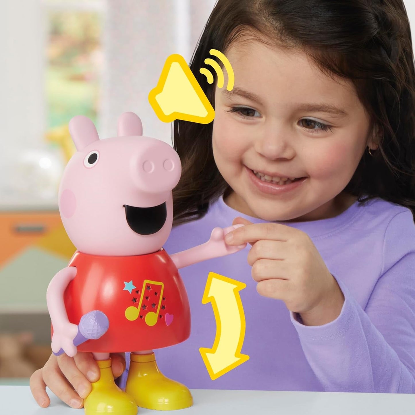 Muñeca Peppa Pig, hablando y cantando, rosa, 20 cm