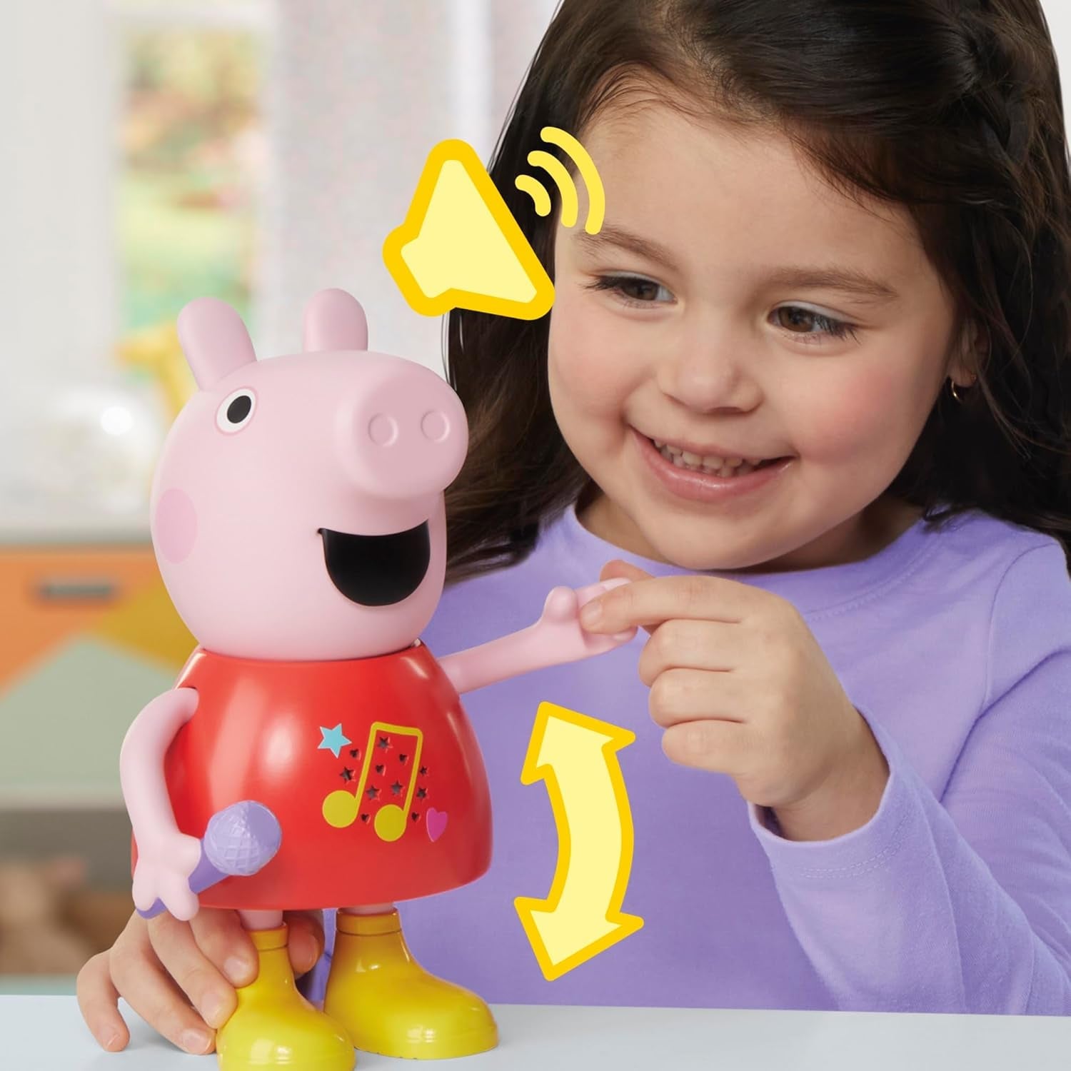 Muñeca Peppa Pig, hablando y cantando, rosa, 20 cm