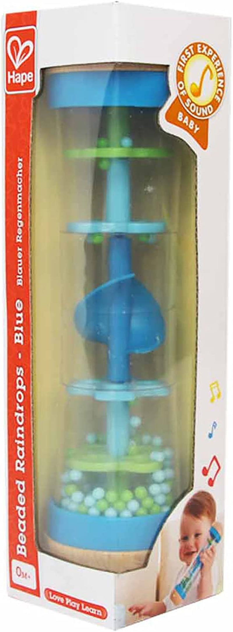 Hape hacedor de lluvia | mini juguete musical con cascabeles de madera, azul Juguetes Bebe Naty Shop