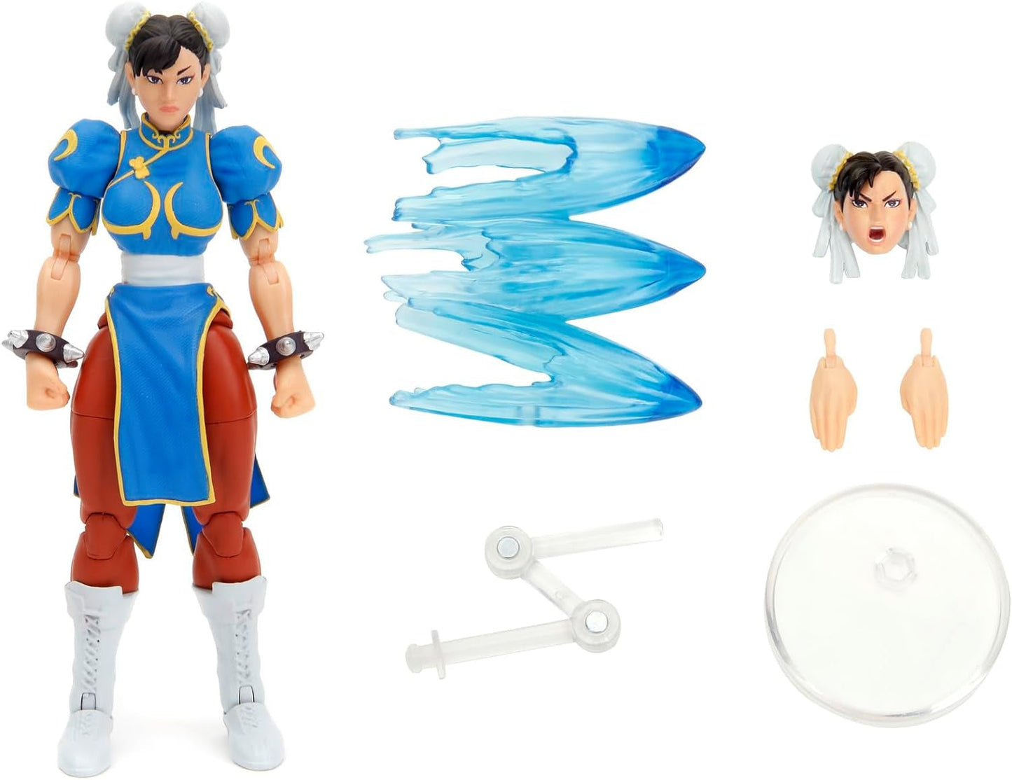 Jada Toys Figura de Street Fighter Guile (15 cm) - Street Fighter 2: The Final Challengers Figura de acción móvil coleccionable con cabeza, manos y accesorios alternativos, figuras de acción para mayores de 13 años Naty Shop Chun-Li