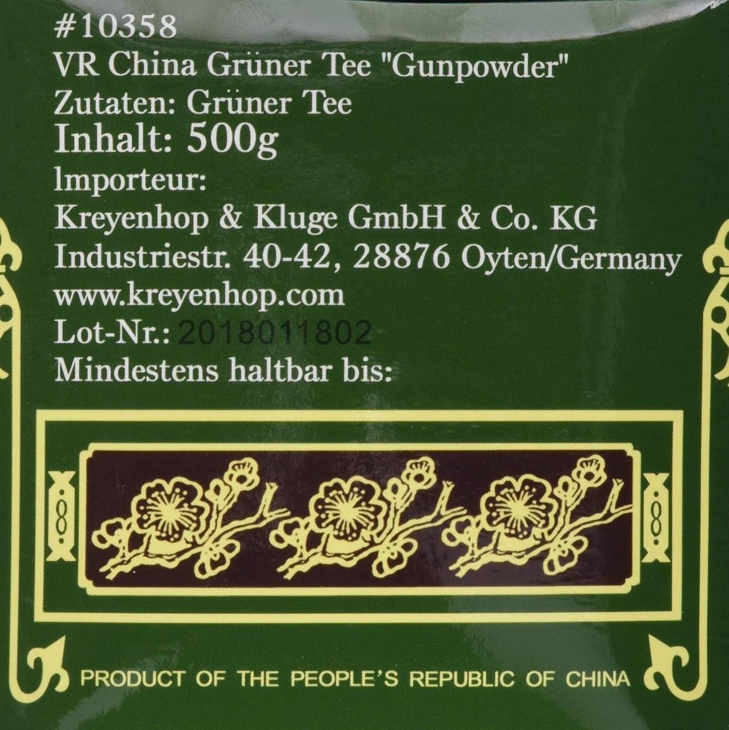 Té verde, Pólvora, Geroll (1 paquete de 500 g)