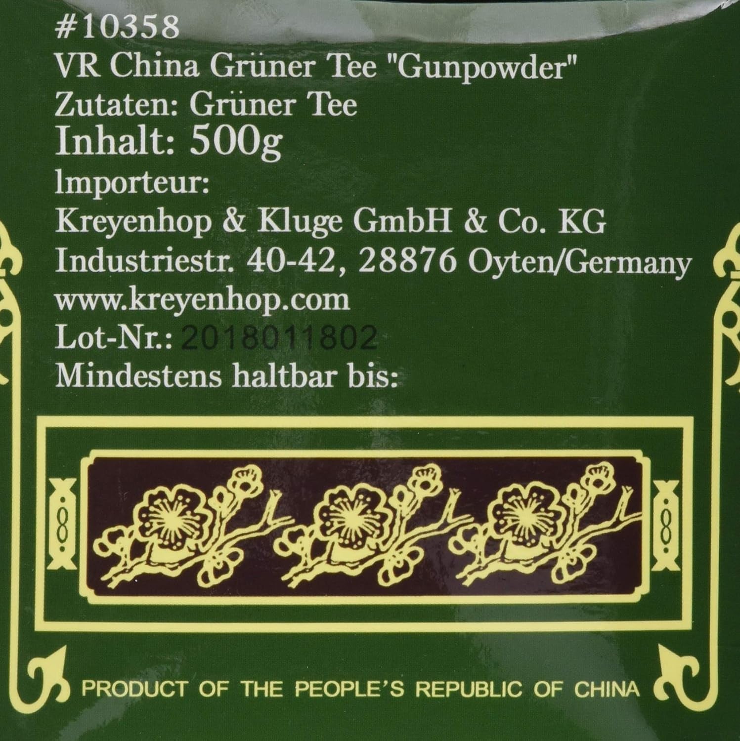 Té verde, Pólvora, Geroll (1 paquete de 500 g)