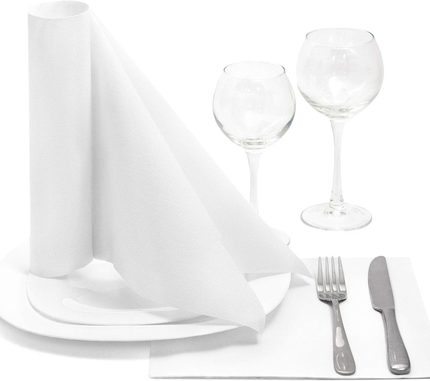 Papstar, 50 servilletas "Colección ROYAL" pliegue 1/4 48 Cm X 48 Cm Blanco, #11577