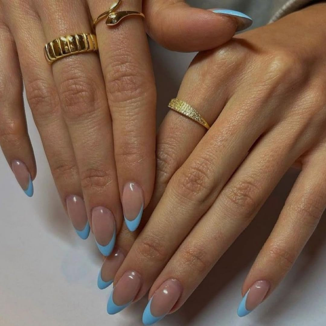 Puntas francesas largas, pegamento con purpurina dorada en uñas cuadradas largas, juego de uñas postizas con punta francesa y purpurina, uñas artificiales cuadradas para mujer, 24 Uds.