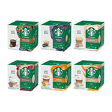 STARBUCKS Probierset, paquete variado de tazas mixtas de Nescafé Dolce Gusto Kaffeekapseln 6 x 12 (72 Kapseln) - Exklusiv bei Amazon