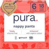 Bragas ecológicas, talla 7 (17 kg+), 16 piezas, ropa interior desechable para pieles sensibles y alérgicas, sin perfume, cierre lateral