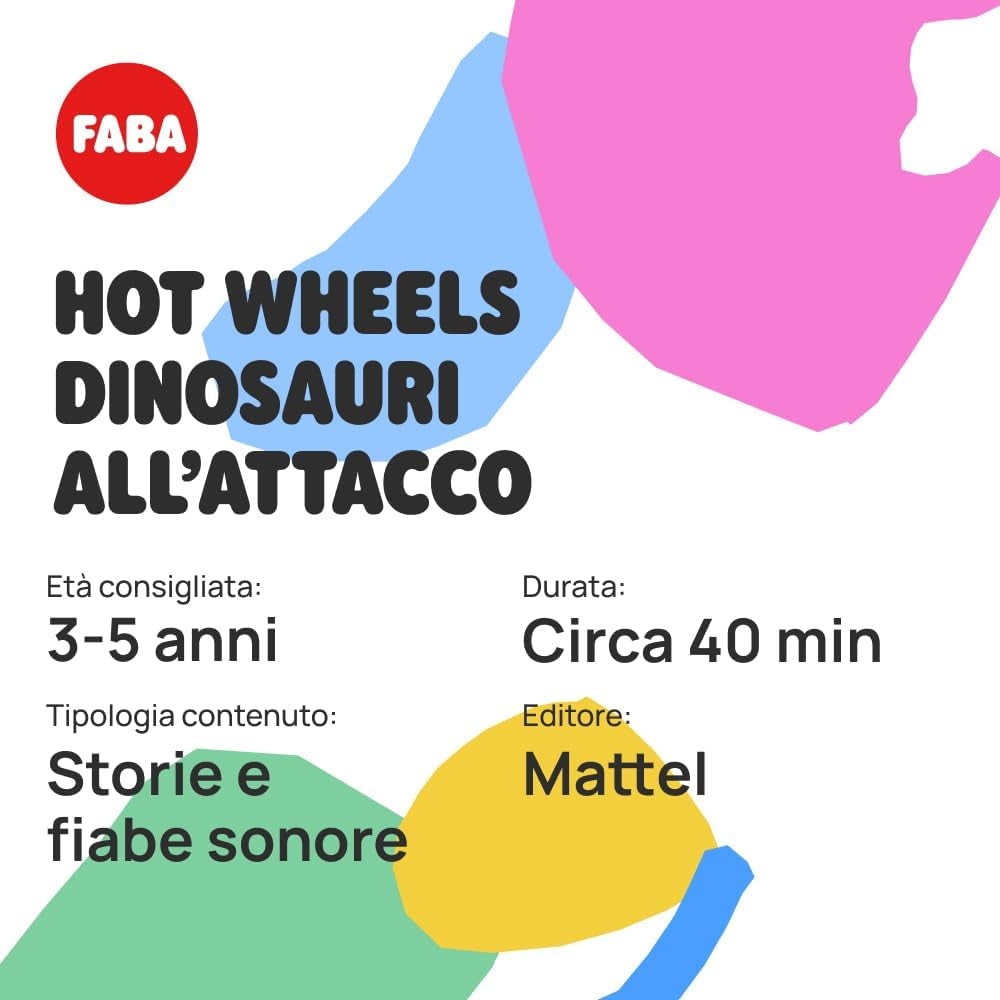 Figura sonora del ataque de dinosaurio Hot Wheels - Cuentos e historias sonoras para niños y niñas de 3 a 5 años, juguete con contenido educativo, versión italiana Jucarii Bebe Naty Shop