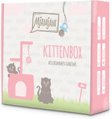 MjAMjAM - Comida húmeda premium para gatos - Caja para gatitos - 3x aceite de salmón pollo y 3x aceite de salmón ternera, bolsa de comida, bolígrafo, tapa de caja, paquete de 6 (6 x 200 g)