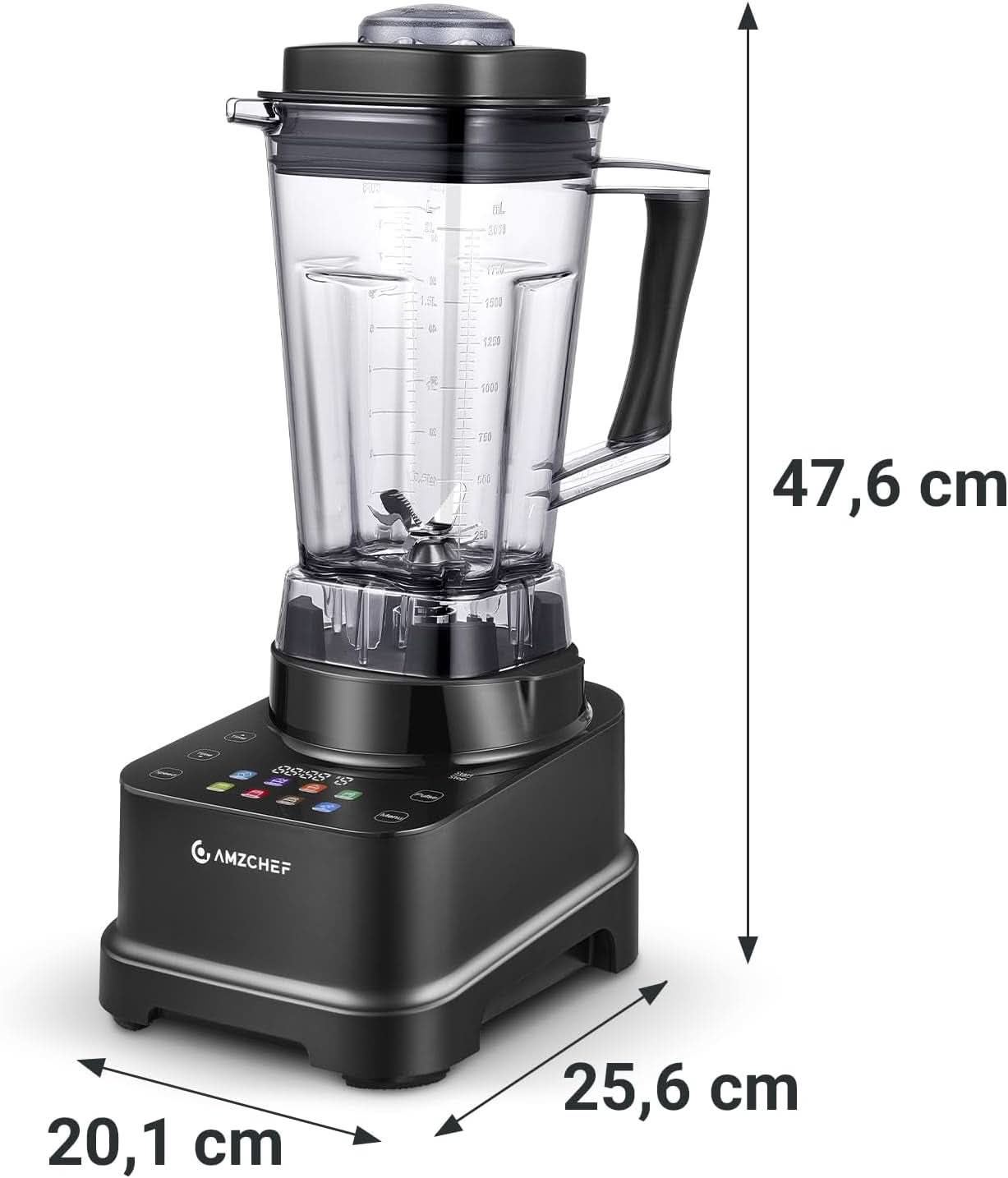 Batidora AMZCHEF, 8 menús inteligentes y 10 velocidades, Pantalla táctil LCD Cocina Naty Shop