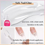Juego de Uñas Postizas Bailarina - 240 Piezas Delicadas Uñas Postizas Rosa Lila, Pegamento de Cobertura Completa en Uñas Postizas, Juego de Puntas de Uñas Postizas para Manicura y Arte de Uñas para Mujeres y Niñas (Rosa Lavanda)