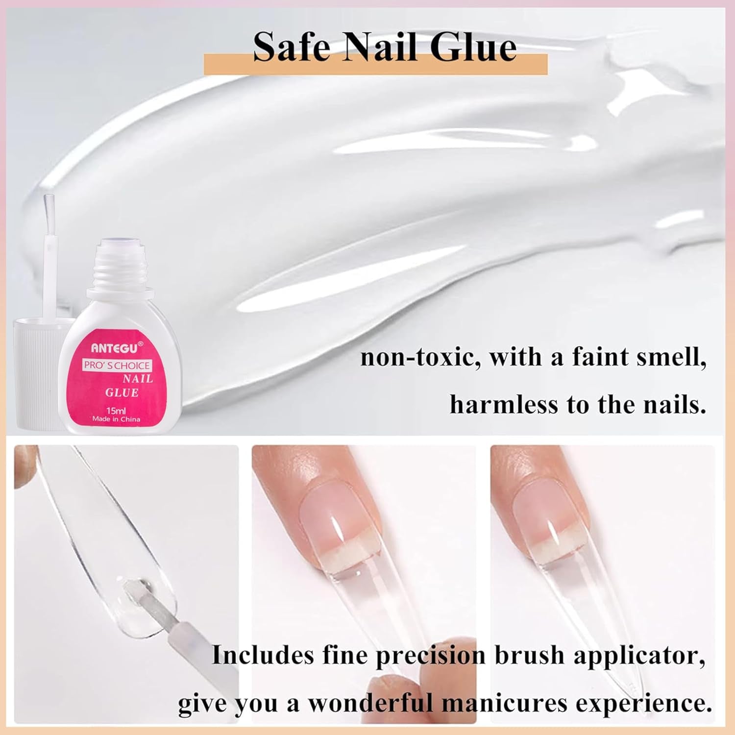 Juego de Uñas Postizas Bailarina - 240 Piezas Delicadas Uñas Postizas Rosa Lila, Pegamento de Cobertura Completa en Uñas Postizas, Juego de Puntas de Uñas Postizas para Manicura y Arte de Uñas para Mujeres y Niñas (Rosa Lavanda)