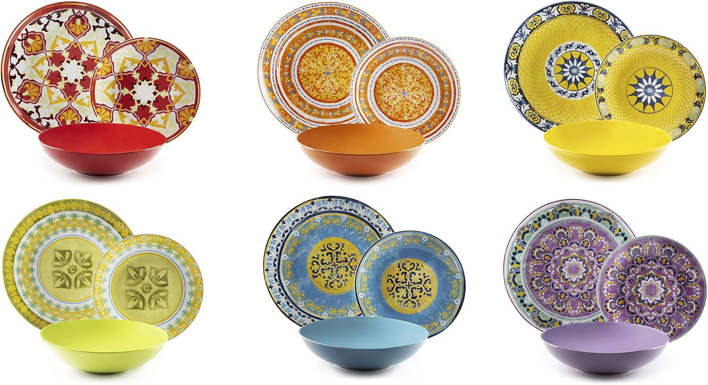 Excelsa ETNO Chic vajilla de porcelana, multicolor, 21 piezas