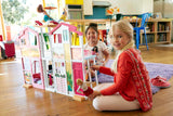 Barbie House Dream Villa Casa adosada de 3 pisos y 5 habitaciones que incluye accesorios como muebles, plegable y de almacenamiento, juguetes a partir de 3 años, DLY32 Naty Shop Casas de muñecas