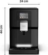 Krups Intuition Preference cafetera espresso totalmente automática con funcionamiento similar a un teléfono inteligente, pantalla táctil a color de 3,5", tecnología Smart Slide, sistema de iluminación intuitivo, 11 bebidas, recipiente para leche, EA873810