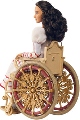 Muñeca de moda Mattel Wicked Nessarose y accesorios, incluida silla de ruedas, con cabello castaño rizado, varias poses y apariencia de vestido de fiesta desmontable, HXY36
