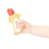 Badabulle comedero bebe con funda protectora, mango ergonómico, calma encías e introduce nuevos sabores, a partir de 4 meses, sin BPA