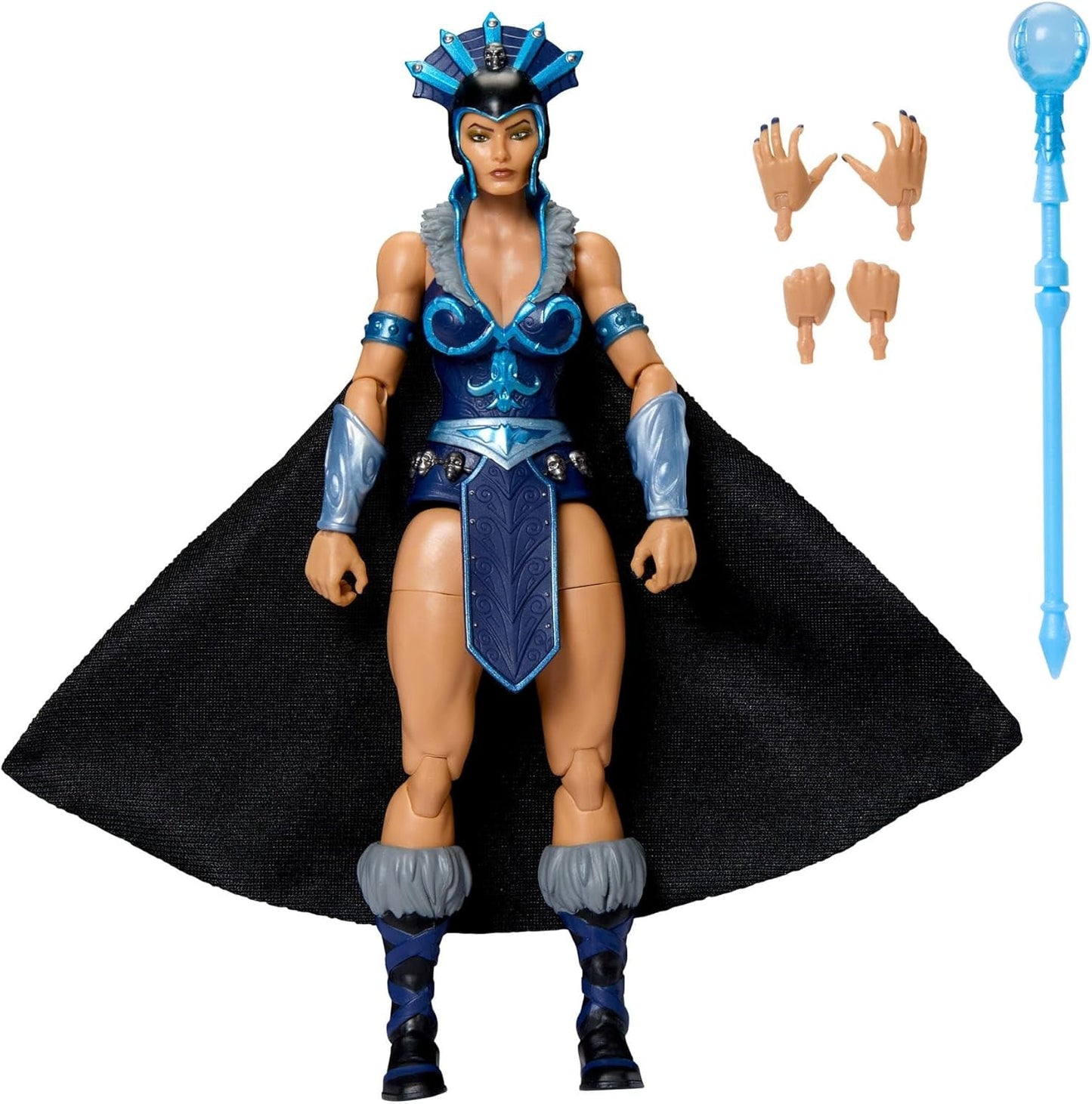 Figura de acción Masterverse de Masters of the Universe Aprox. 18 cm de altura, Nueva Eternia Evil-Lyn, Villana de juguete MOTU, Hechicera, 30 puntos de movimiento, Varita de bola de cristal, Figuras de acción JBP77 Título predeterminado de la tienda Naty