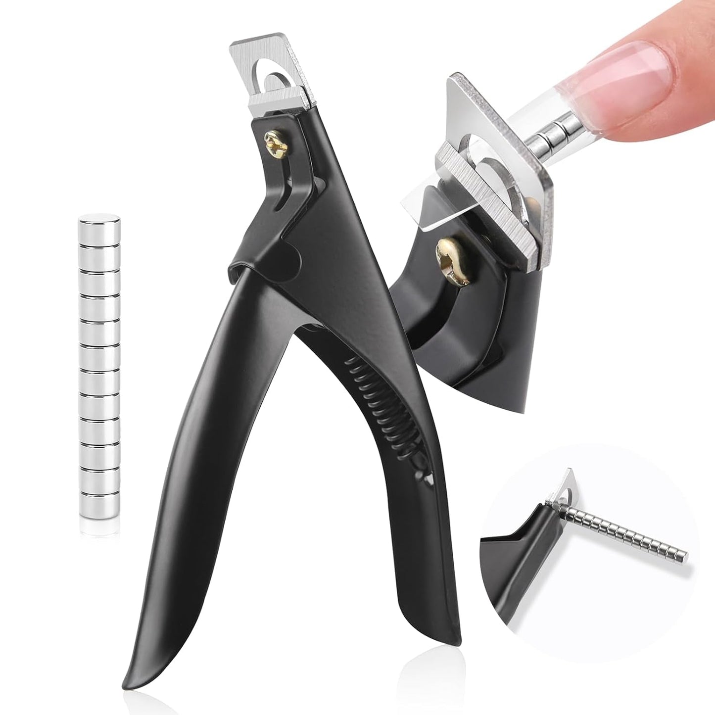 Saviland Cortador de Manicura de Uñas Cortador con 15 Imanes, Uñas de Gel Cortauñas Manicura Cortador de Uñas para Uñas Artificiales Uñas de Gel Uñas Acrílicas Uñas Postizas (Rojo Rojo)