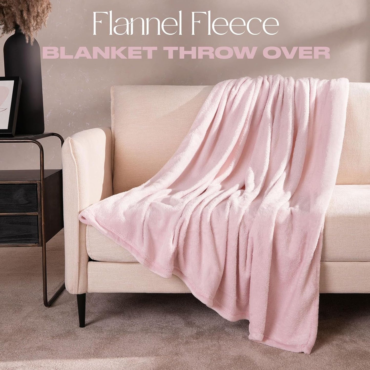 Brentford's Manta Polar De Franela, Extra Suave, Grande, Esponjosa, Cálida, Colcha para Dormitorio, Cama Individual, Sofá, Sofá, Rosa Rubor - 120 X 150 Cm Camas y Mantas Beuche den Brentfords-Store