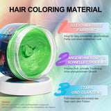 Tinte temporal para el cabello verde - Cera para teñir el cabello, tono de cabello para hombres y mujeres, pomada para el cabello natural, cera para teñir el cabello con clip de color para color de cabello de fiesta loca (4.23 oz, verde) Naty Shop Hair Dye