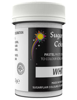 Colorante alimentario blanco Sugarflair para pasta, colorante alimentario para pasta, fondant y mazapán, colorante para pasta - 25g