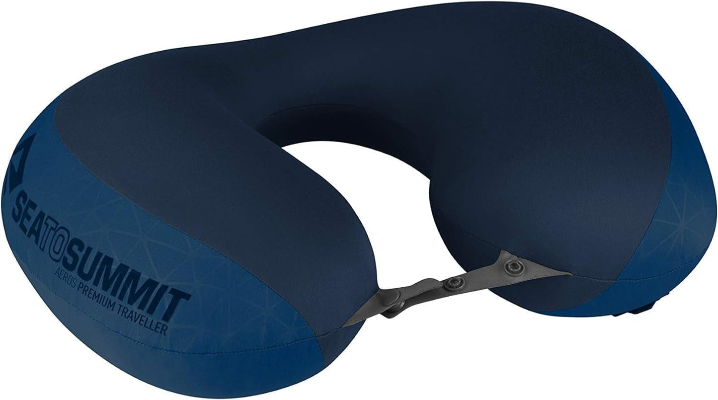 Sea to Summit - Almohada de apoyo lumbar Eros Premium - Almohada de apoyo inflable - Alivio de espalda - Material de poliéster 50D - Bolsa de viaje compacta - Servicio, viajes y excursiones en coche - Azul marino - 93g