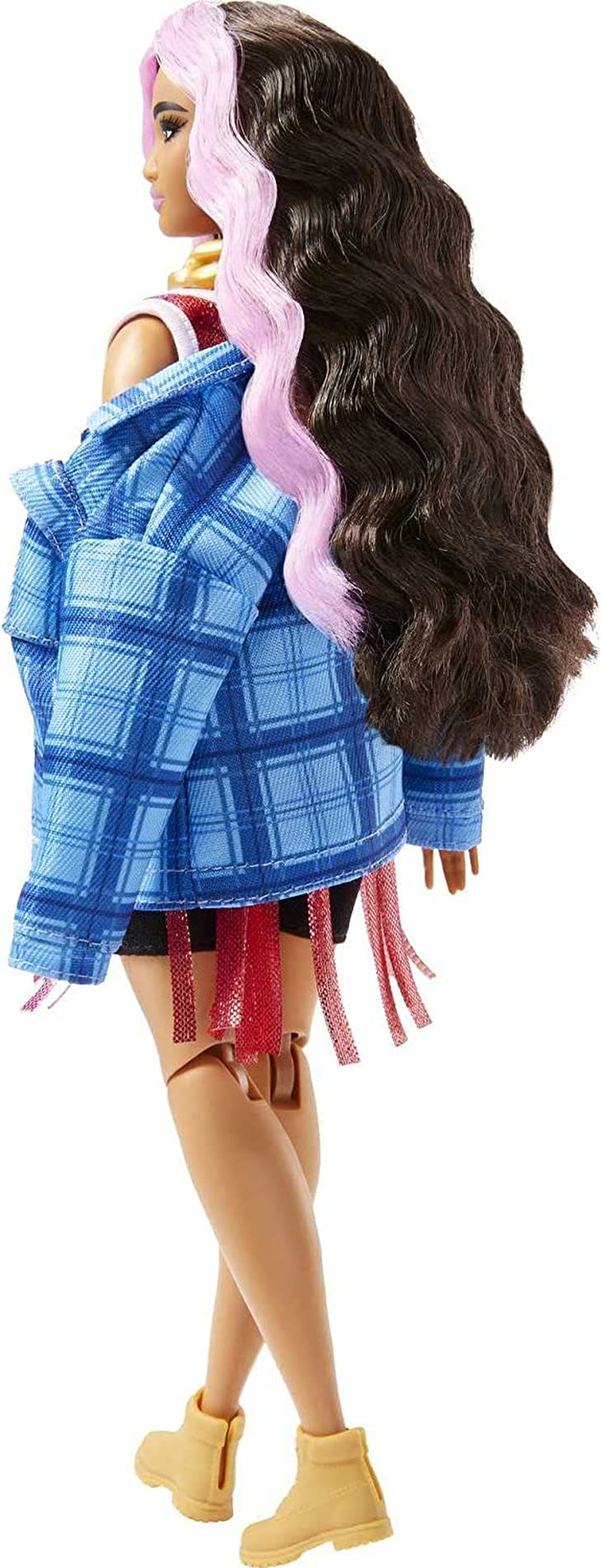 Barbie HDJ46 - Muñeca Extra con Vestido, Camiseta de Baloncesto y Accesorios, con Mascota Corgi, Pelo Rizado Extra Largo con Mechas Rosas y Articulaciones Flexibles, Juguete de Regalo para Niñas 3+ Naty Shop Dolls