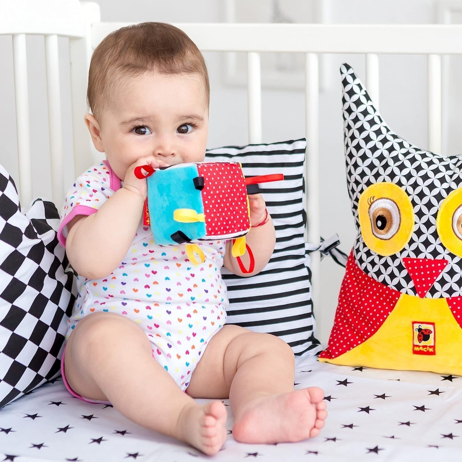 magdum 2 set juego cubo bebe + pelota de tela - juguete motricidad a partir de 1 año - juguete para niños 6 meses - juguete Montessori - juguete educativo 1 año - regalo para niños - pelota para niños - cubo para niños - regalos para niños Juguetes Bebe Naty Shop