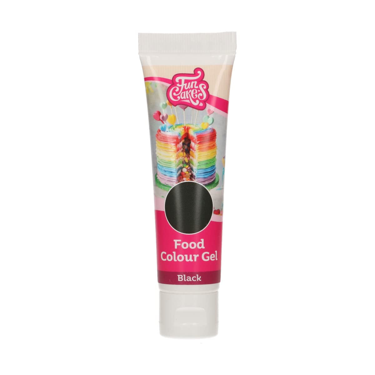 Colorante alimentario Funcakes, gel negro: Colorante alimentario altamente concentrado para masa, nata, fondant y mazapán. Fácil dosificación. Una sola gota para crear colores vibrantes. Halal. 30 gramos.